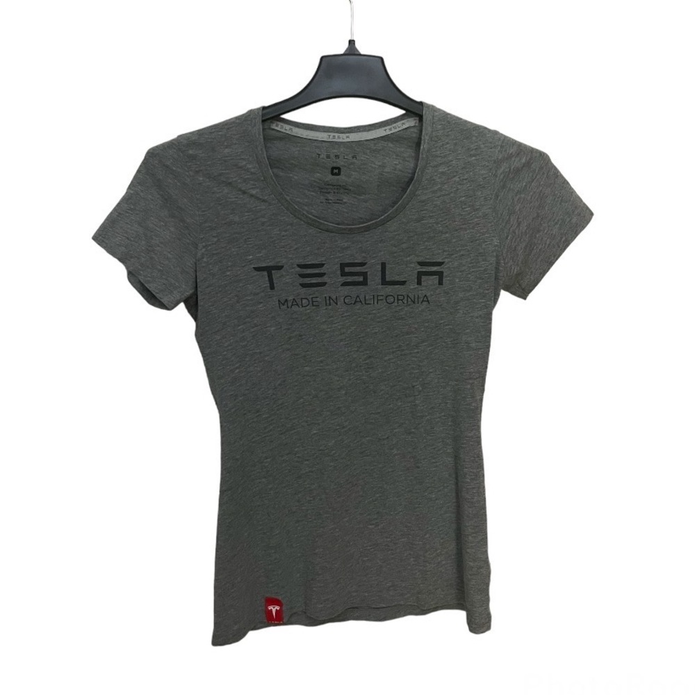 TESLA Motors Made In California Grey Women’s T-Shirt Size M
